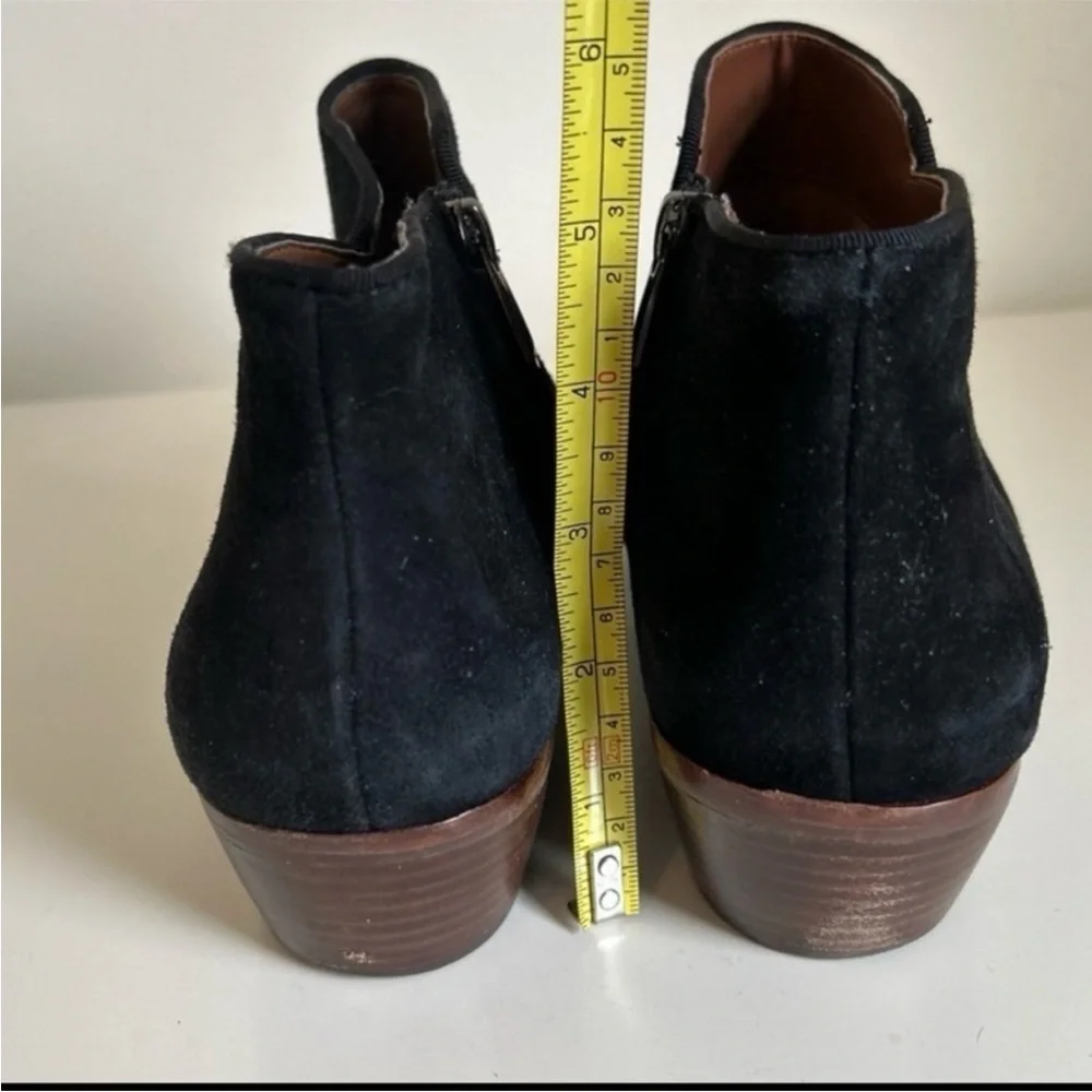 Sam Edelman Black Suede Western Ankle Boots Low Heel Fall Witchy Size 8.5